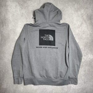 VTG The North Face Red Box NSE Gray Pullover Hoodie Mens Size Medium